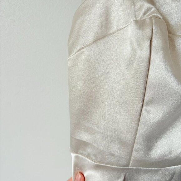 Lulus Bow Monde Champagne Strapless Dress Size Large - Picture 5 of 11